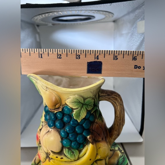 Vtg MCM Nancy Pew Japan mini decorative pitcher & basin set Multi Fruit pattern - Picture 13 of 13